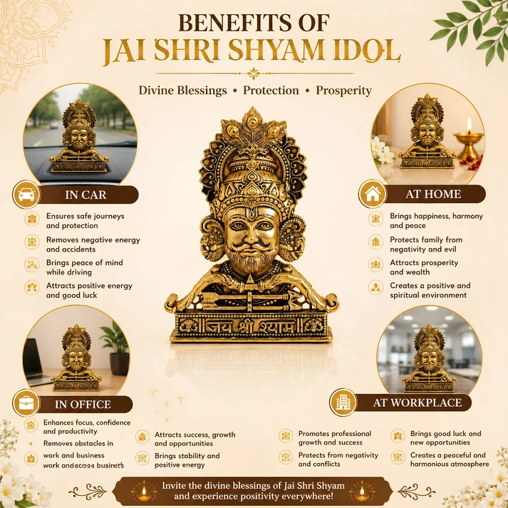 Gold Plated Jai Shree Shyam Idol